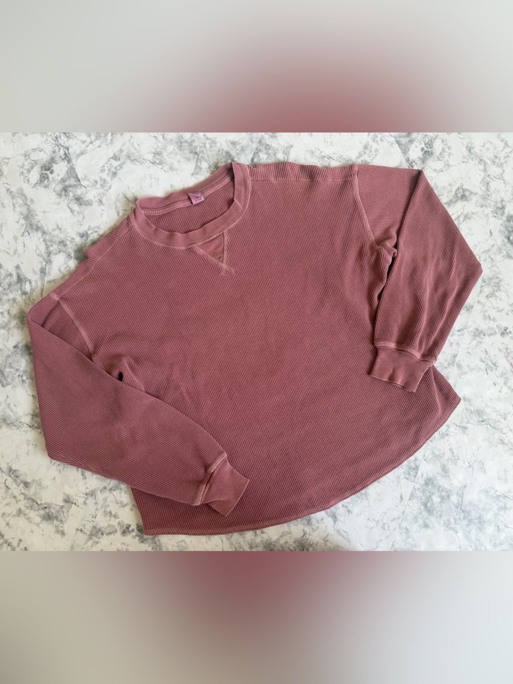 Women's Dusty Rose Waffle Knit Pullover Sweater size xs